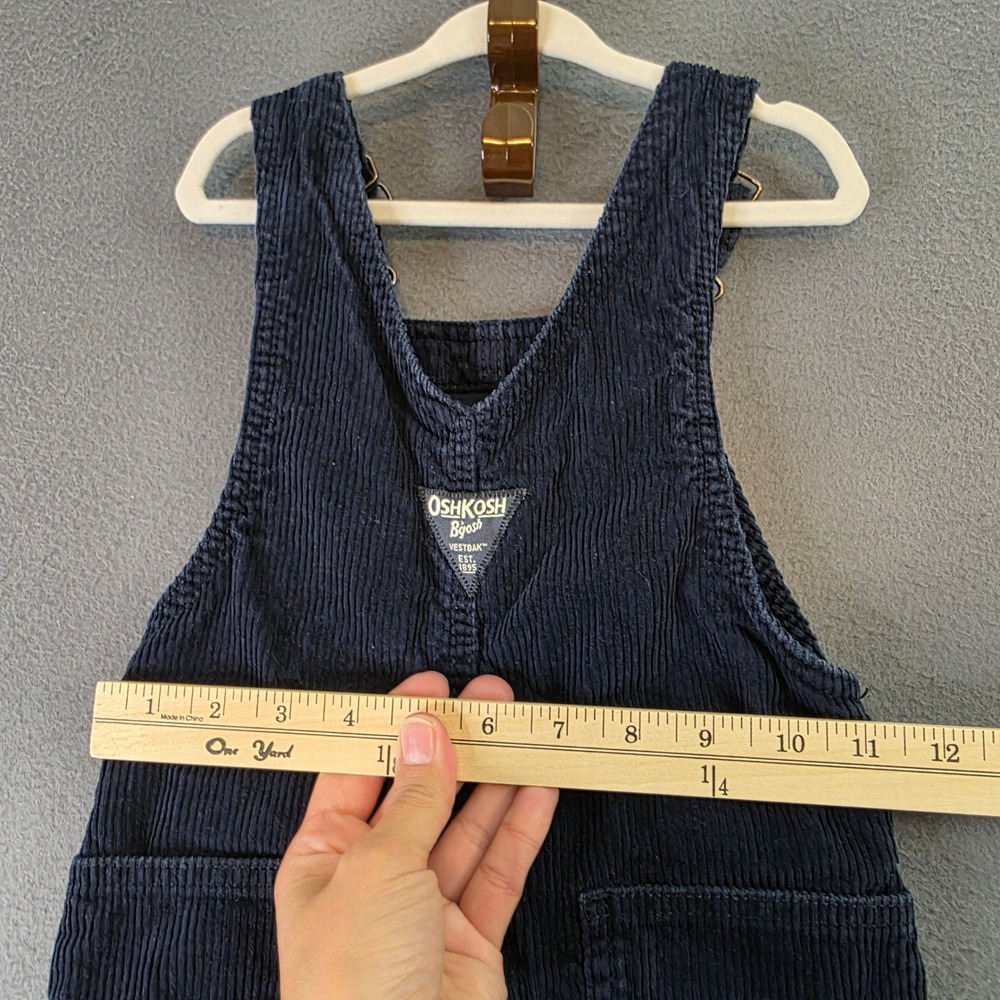 OshKosh B'gosh Toddler Boys Navy Blue Corduroy Overalls 2T 2A Vestbak - Picture 6 of 8